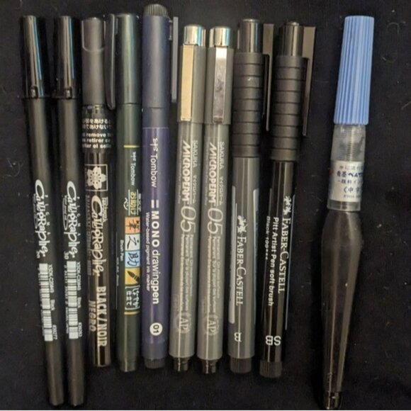 Illustrating Ink Pen Lot; Micron Archival Ink, POSCA Portrait Markers & More - Picture 9 of 10